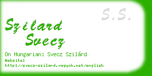 szilard svecz business card